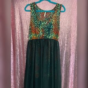 Multicolor cheetah dress